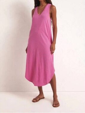 knee length dresses for ladies Ditsy Floral Pink Midi Dress